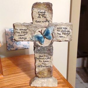 Cross with blue butterfly